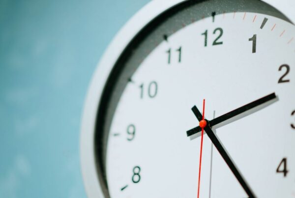 Close up of a clock marking two hours and twenty minutes