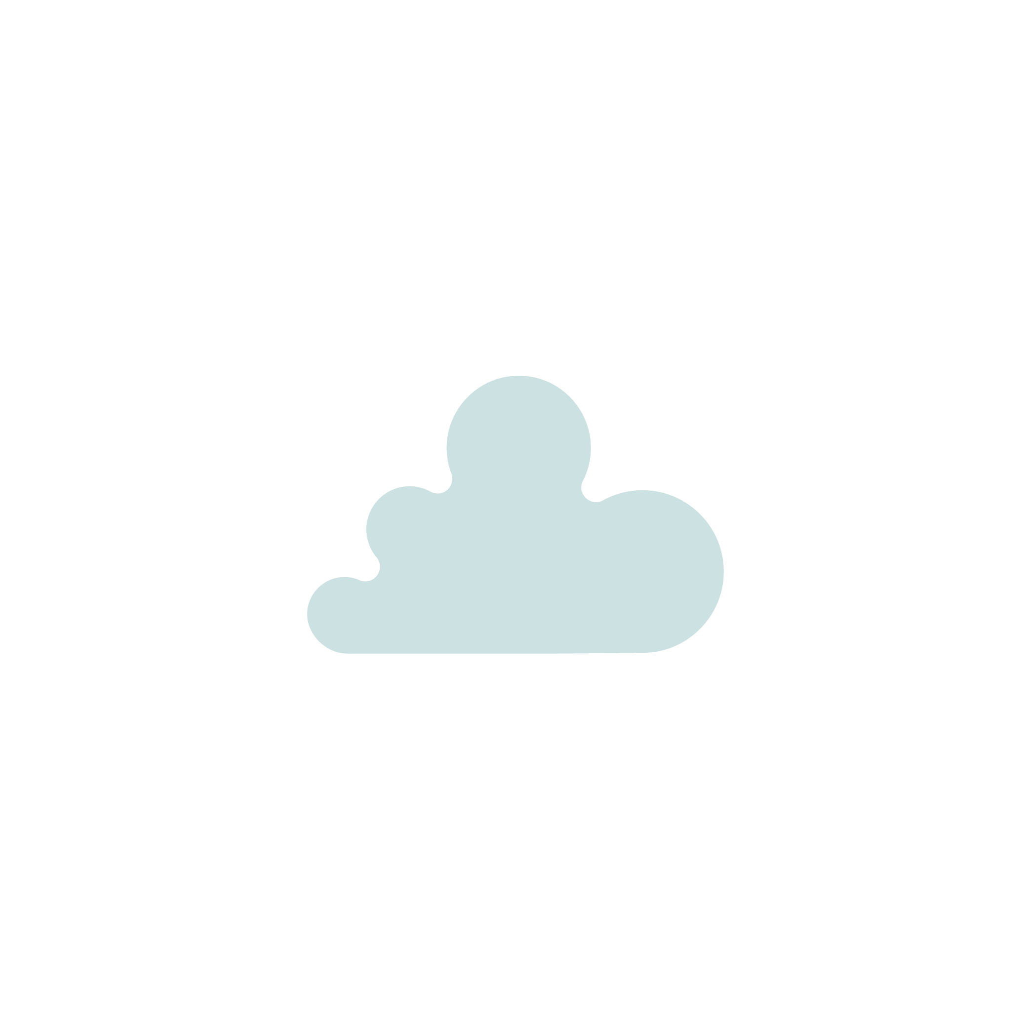 an icon of a cloud in white outline centered in a squircle with white outline